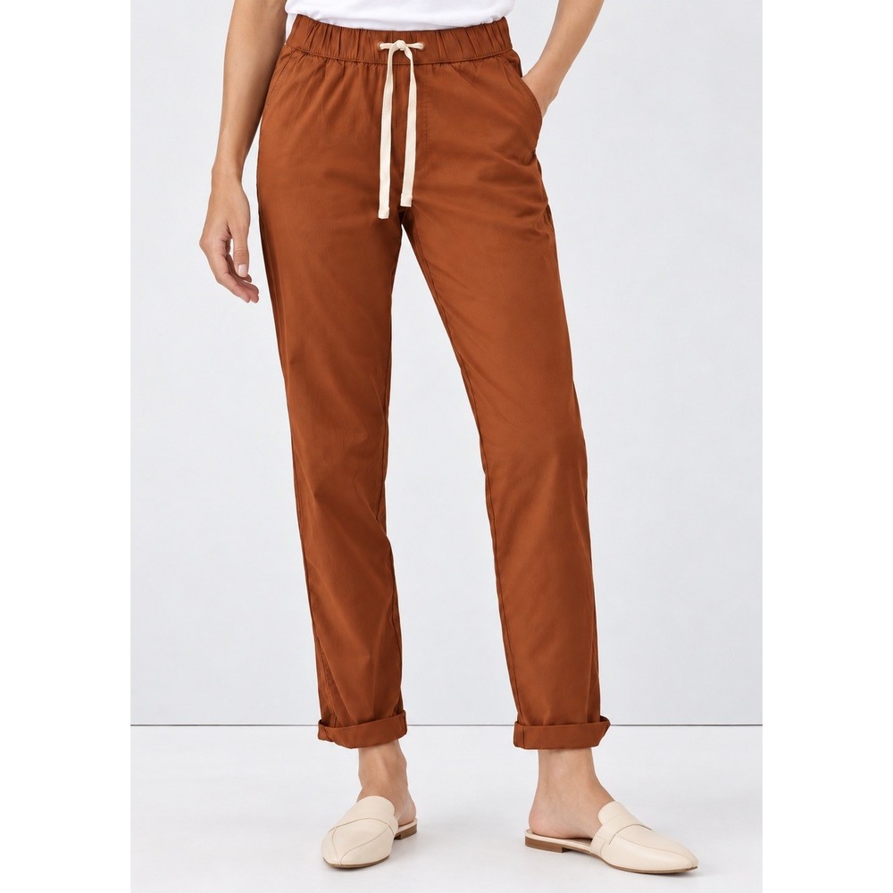PACT Daily Twill Pants M Rust Orange Organic Cotton Drawstring